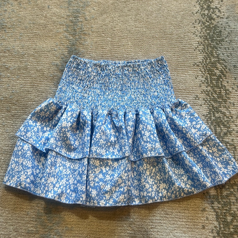 Light blue floral skirt